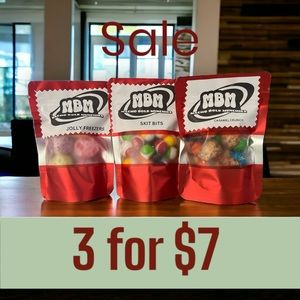 Freeze dried candy trio pack, 3 for  7dollars